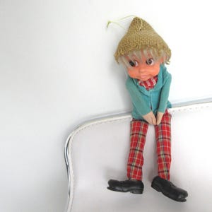 Vintage Japanese Pixie Elf Doll: 70s Knee Hugger Christmas Decor