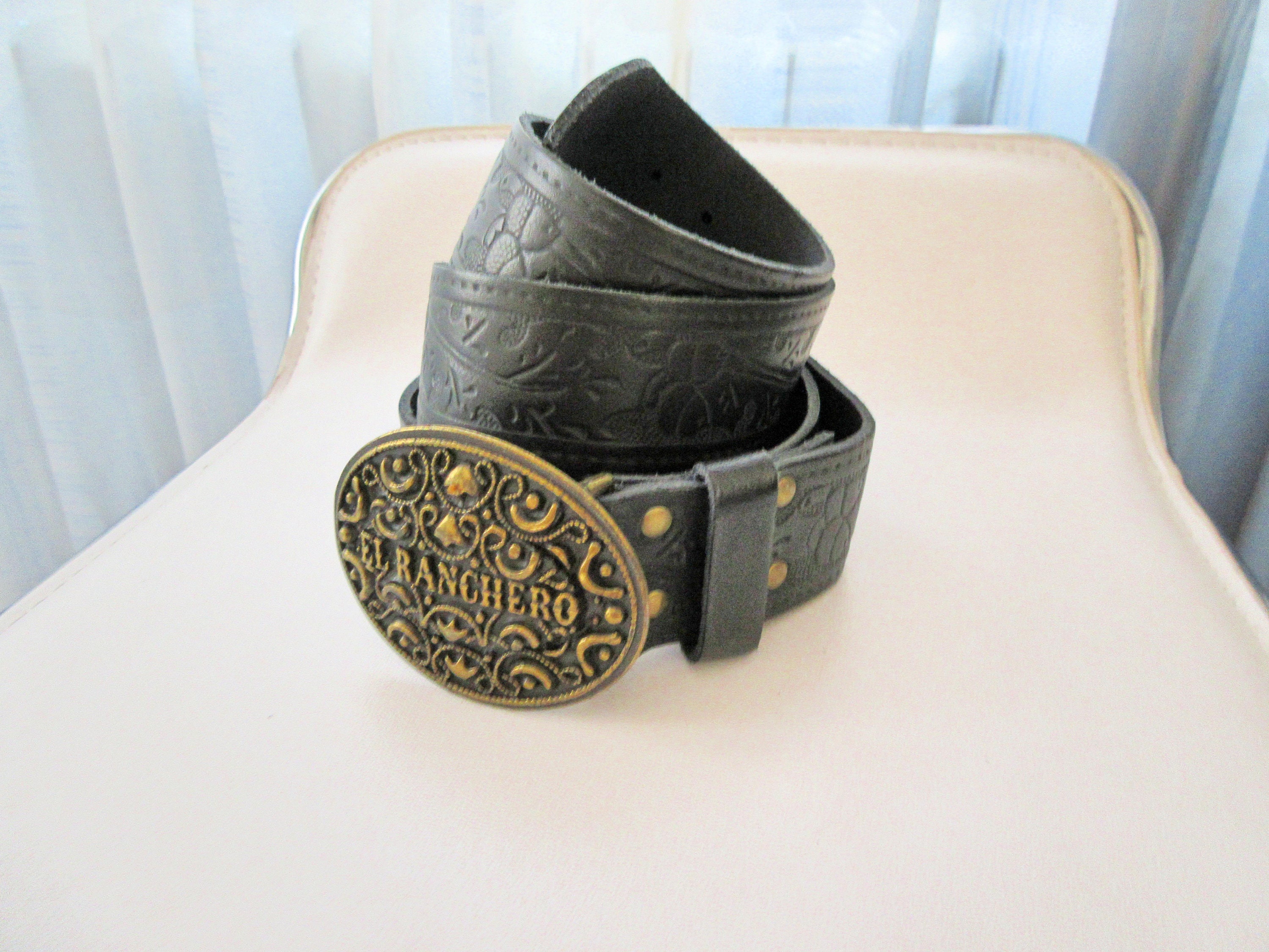 Handmade Ranchero leather vintage belt w/buckle ?format=1500w main image 2