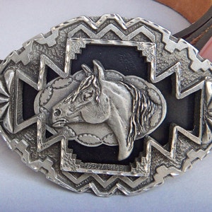1998 Legends West Buckle, Pferdekopf & Reiter-Gürtelschnalle, Made in USA
