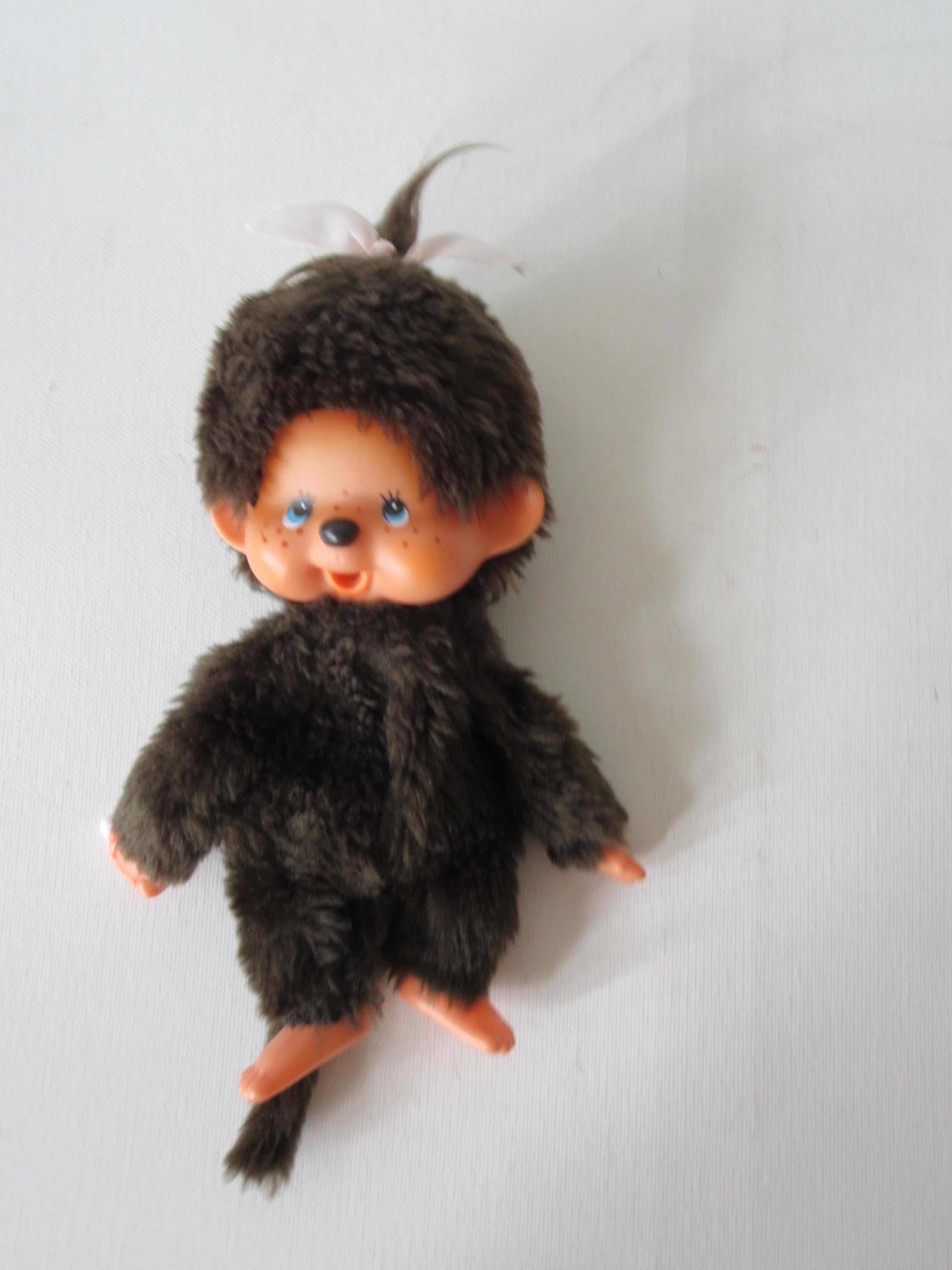 Vintage Sekiguchi Monchhichi Girl Doll: 1974 First Generation