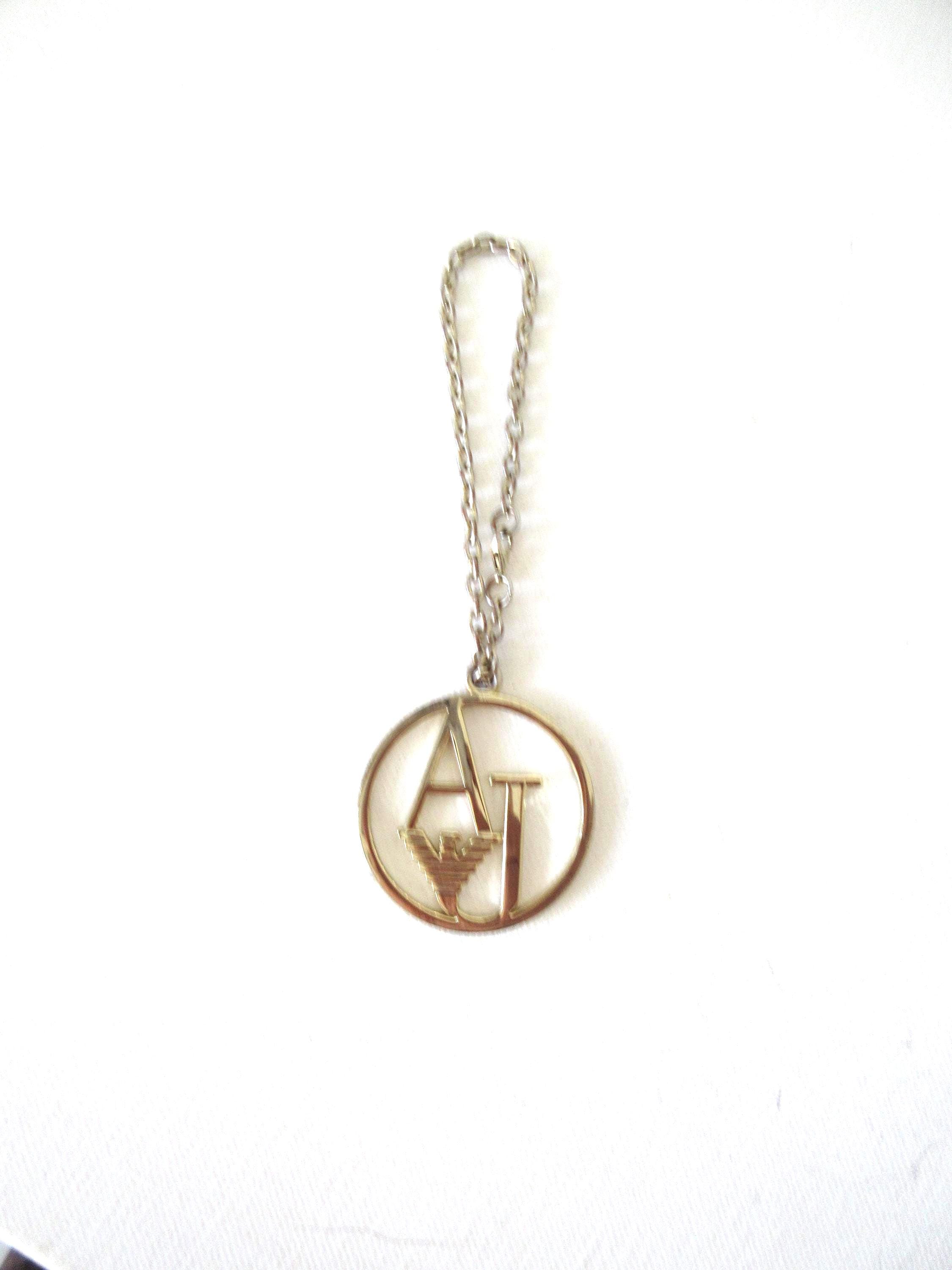 Y2K ARMANI JEANS Gold Tone Round Logo Bag Charm Key, L, 12cm. - Etsy