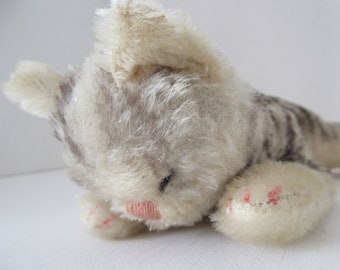 VTG シュタイフ フロッピー キティ CAT 寝ているぬいぐるみ、ドイツ