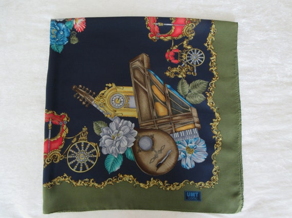 UMT COMO Silk Scarf Baroque Style Coach & Music I… - image 4