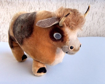 ANKER Germany Mohair FERDINAND Bull Character Disney Googly Eyes Ultra Rare West German Collectible Toy Vintage Late 50's