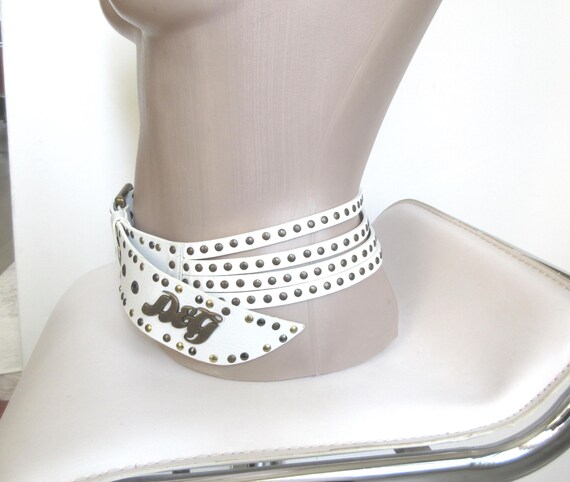 Y2K Dolce & Gabbana Studded Leather Belt: Italian Fashion  display picture 3