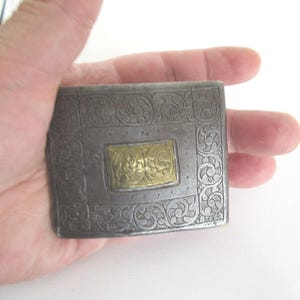 1950s. Vintage Cast Brass Belt Buckle Hand Made American Native Art