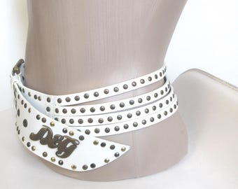 Y2K Dolce & Gabbana Studded Leather Belt: Italian Fashion (90cm)