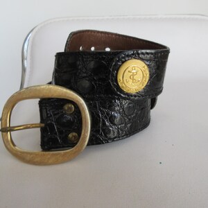 Vintage Sepcoeur Gold Embellished Belt Vintage Tan Brown / Gold Leather Vintage Belt - Slim - Sepcoeur  main image 3