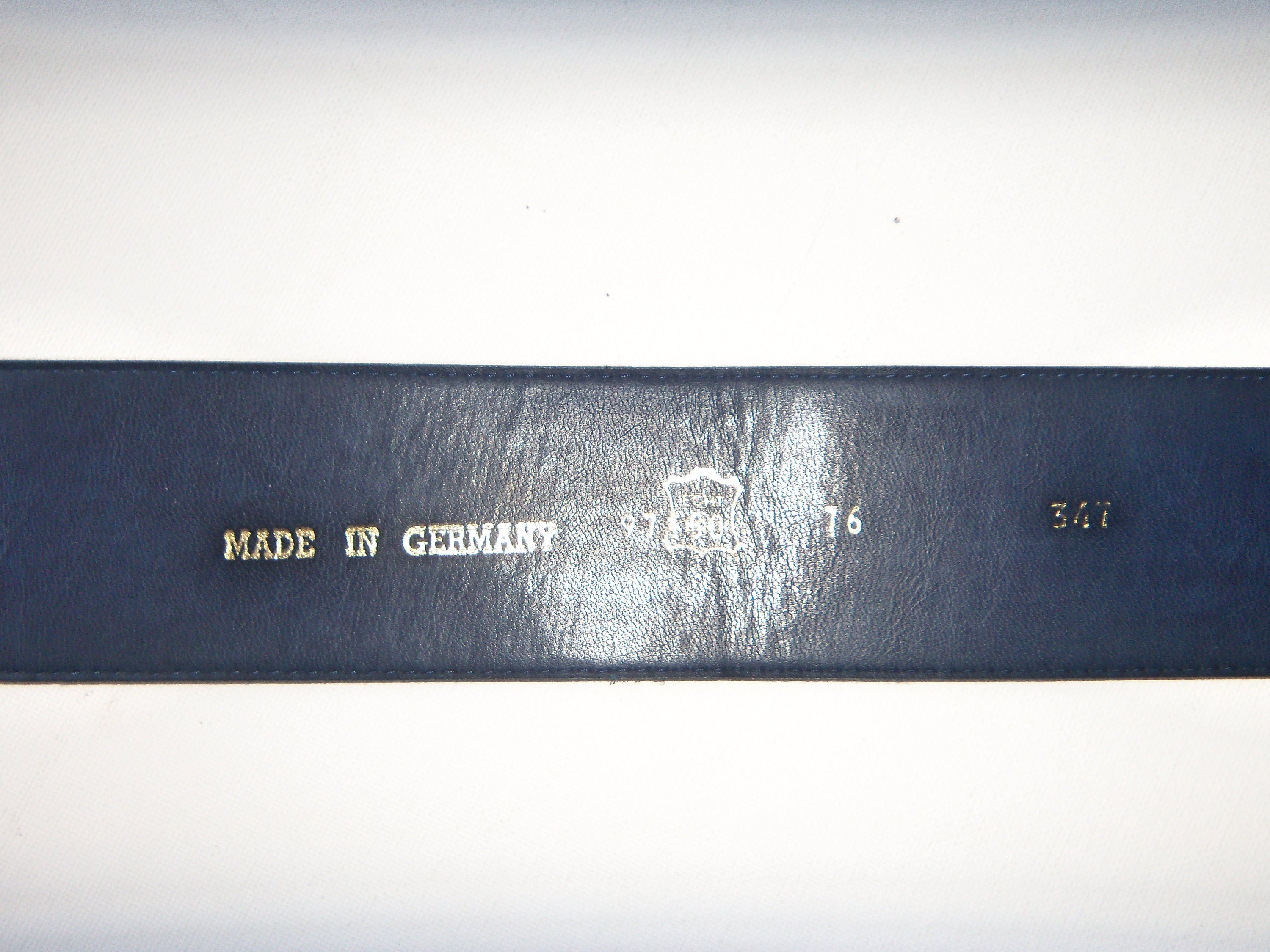 Vintage GEIGER Dirndl Belt, Blue Leather Alpine Accessory 