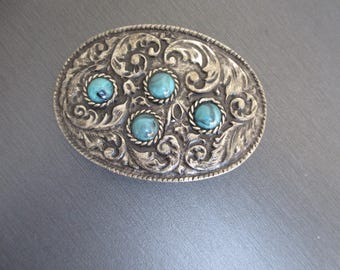 Oval Western Rhinestone Belt Buckle Floral Design Enamel  display picture 1