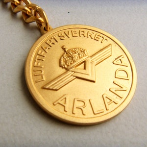 Swedish Aviation Keychain 25 Anniversary Arlanda Airport Stockholm Key Ring Fly Collectible Key Chain Scandinavian