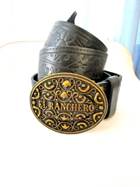 Handmade Ranchero leather vintage belt w/buckle ?format=1500w main image 4