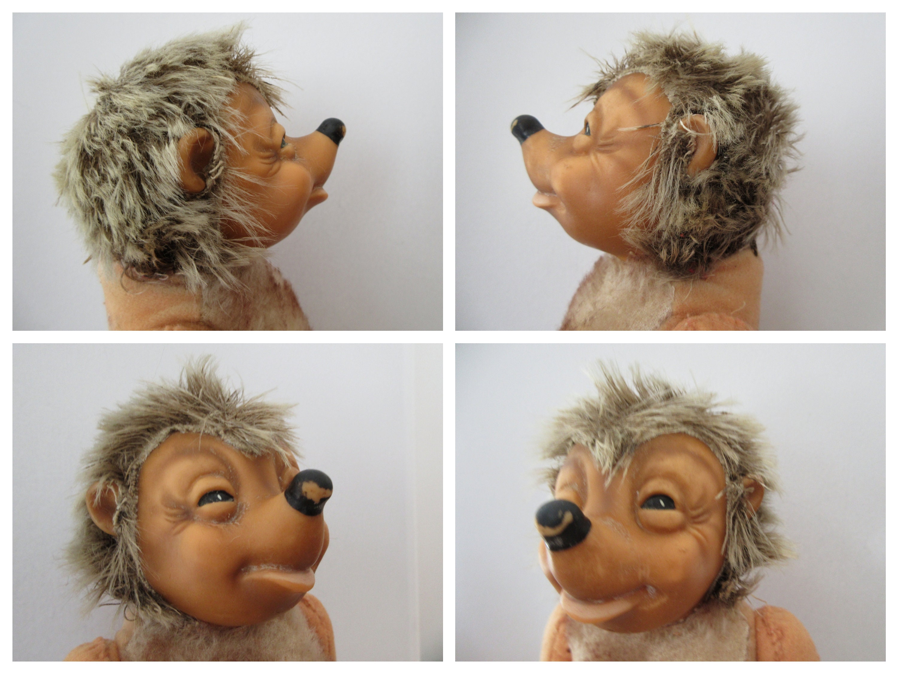 Vintage 25cm STEIFF Mecki Hedgehog Doll Toy Rubber Face Vintage 25cm STEIFF Mecki Hedgehog Doll Toy Rubber Face
