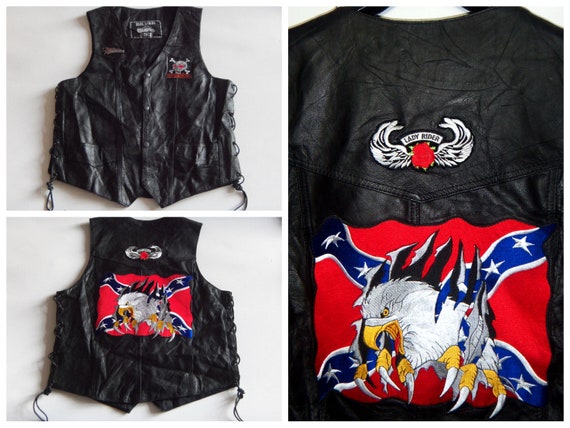 Silver bike cheap leather vest