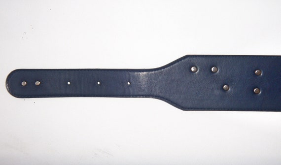 Vintage Geiger Leather Belt Made in Germany Wide Waist Folk Motif size M 88 Euro Vintage GEIGER Dirndl Belt, Blue Leather Alpine Accessory  main image 4