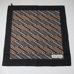 70s PIERRE BALMAIN Silk Scarf: Geometric Diagonal Stripe, Made in Italy