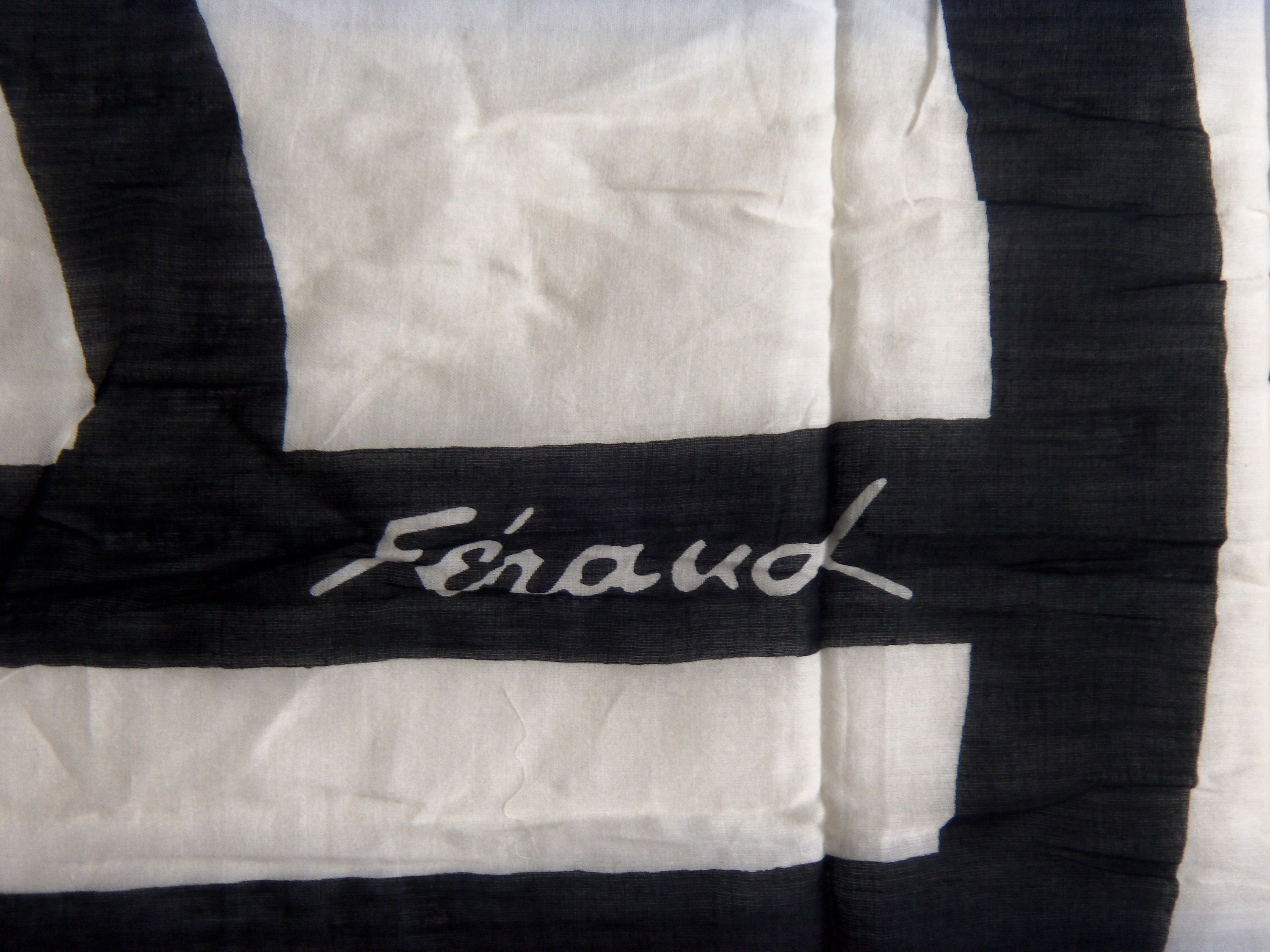 Large Louis Feraud Oversized Cotton Logo Scarf Wrapped 