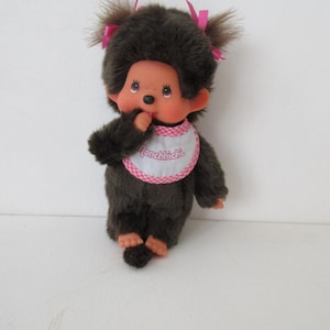 Vintage 1980s Monchhichi Girl Monkey Doll: Sekiguchi Collectible Toy