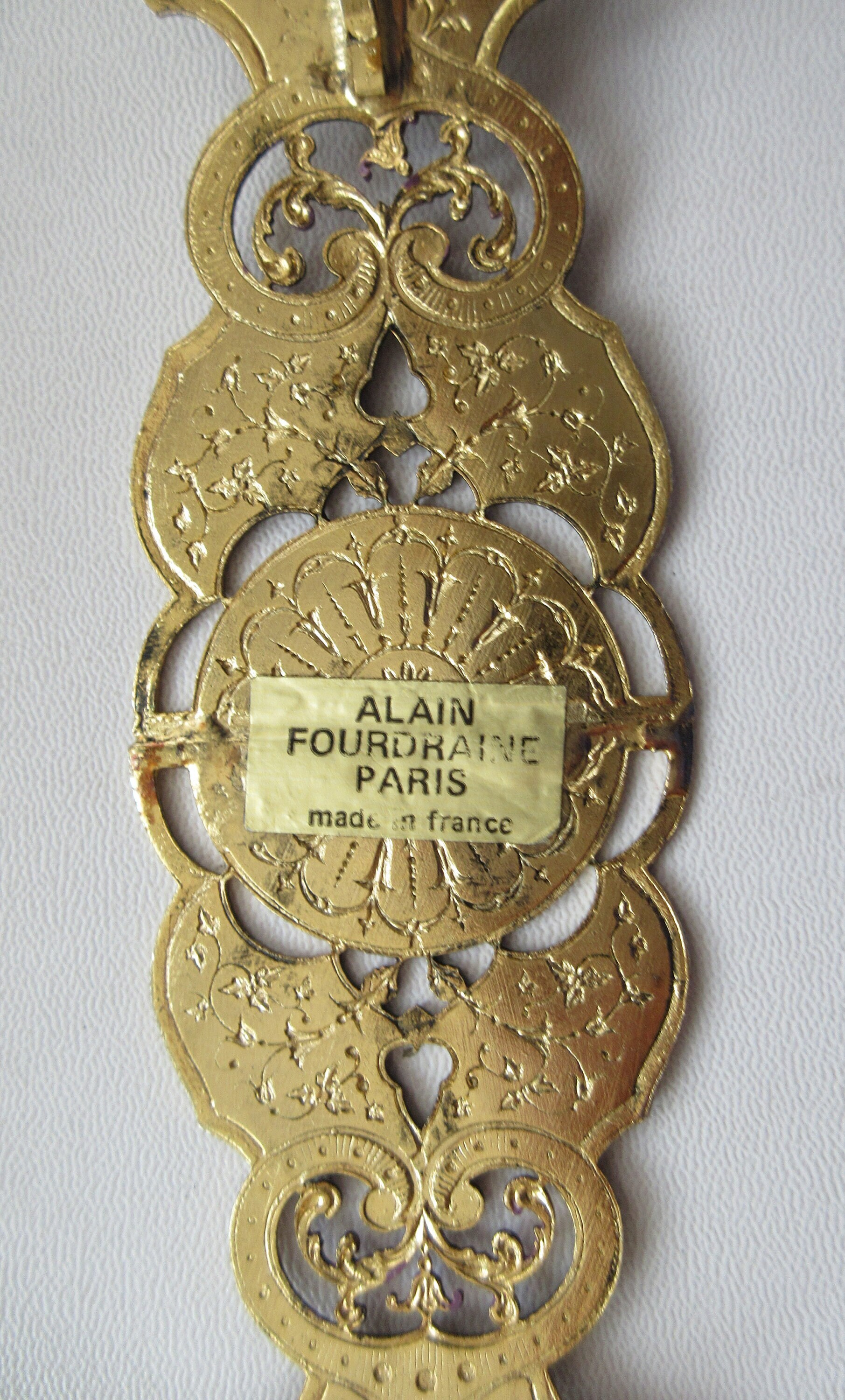 Vintage Alain Fourdraine Paris Belt Buckle: Gold Tone Art  display picture 1