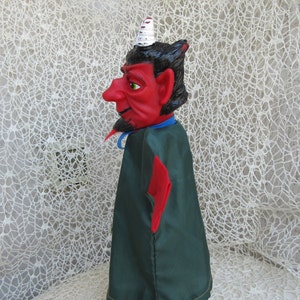 Vintage Devil White Horns Hand Puppet Satan Glove Hell Demon Character Theatre Abaddon Lucifer
