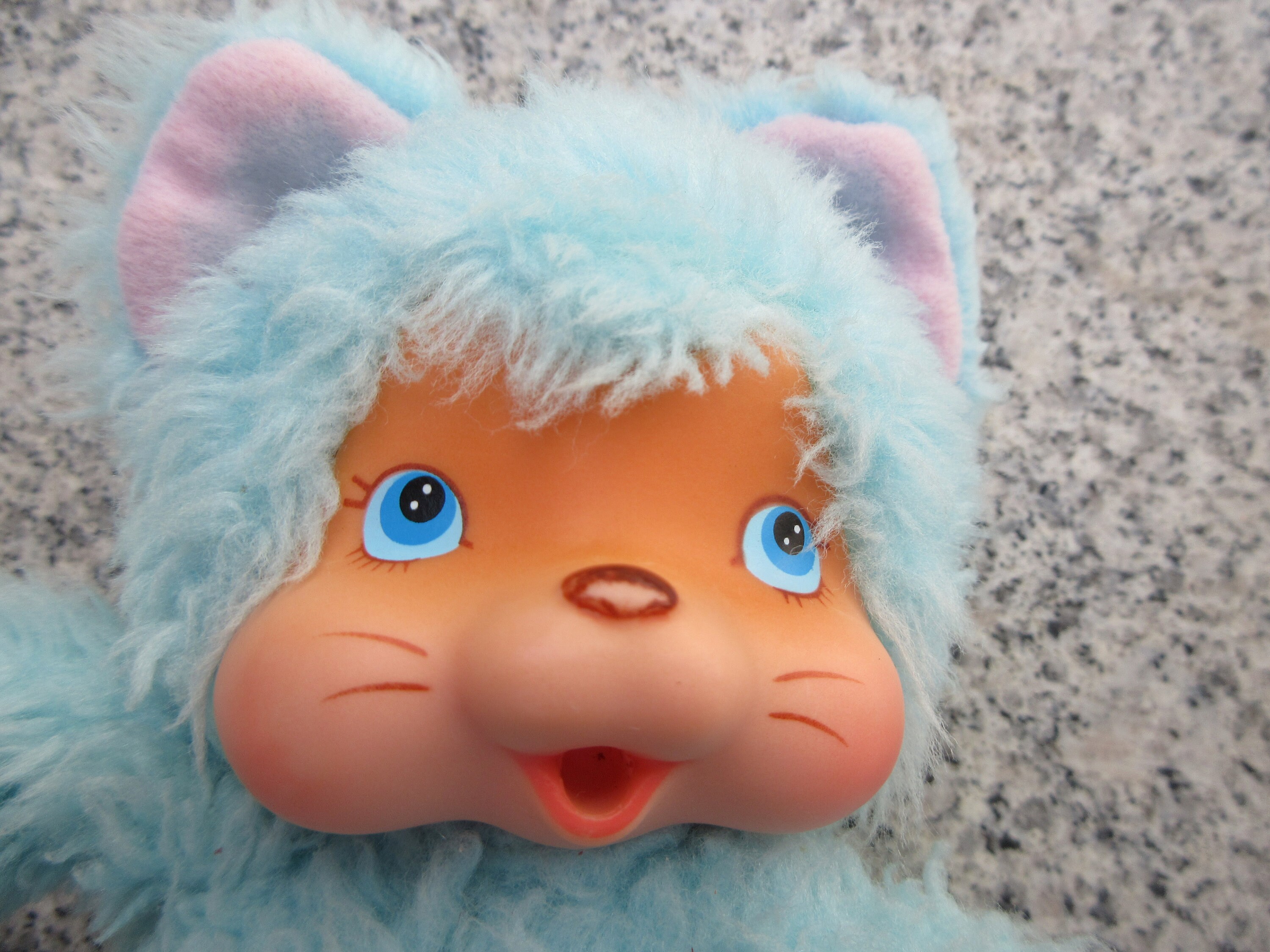 Vintage 1979s NYAMY Washino Blue Kitten Cat-monchhichi Thumb