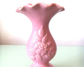 GULDKROKEN HJO SWEDEN Pink Ceramic Vase, Shaped Rose, Nice Swedish Decor