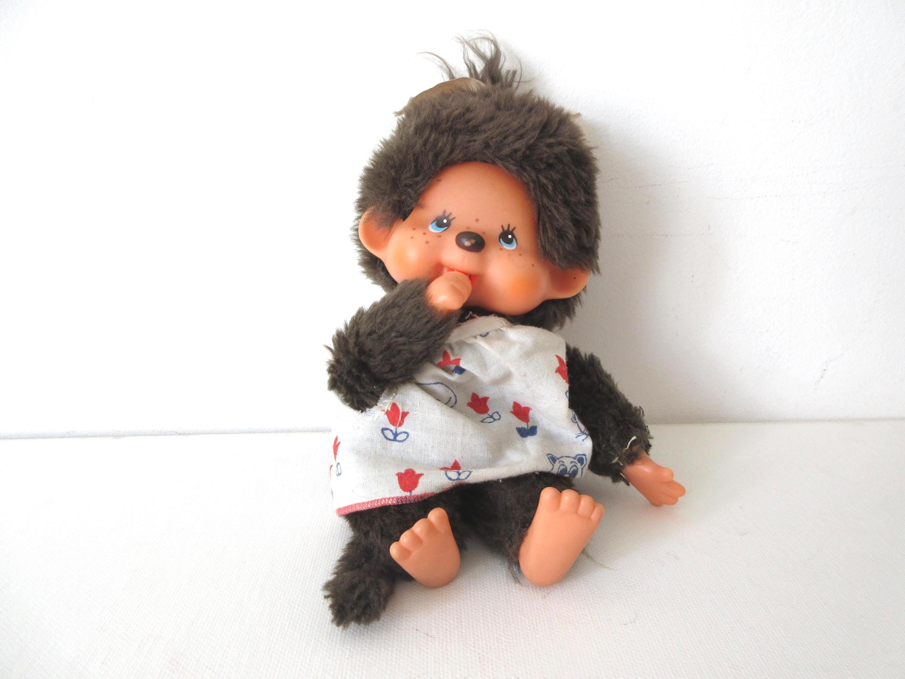 Vintage Monchhichi Monkey Doll: 1974 Sekiguchi Japan, Pacifier