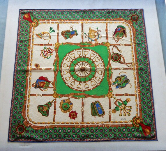 CELINE シルク スカーフ 馬と鞍のデザイン 美品✨CELINE セリーヌ