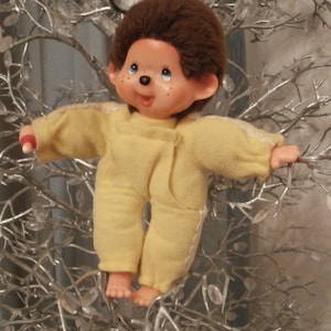 Vintage Friend MONCHICHI MONCHHICHI, Yellow Jumpsuit, Pacifier Sucking, Late 70&#39;s