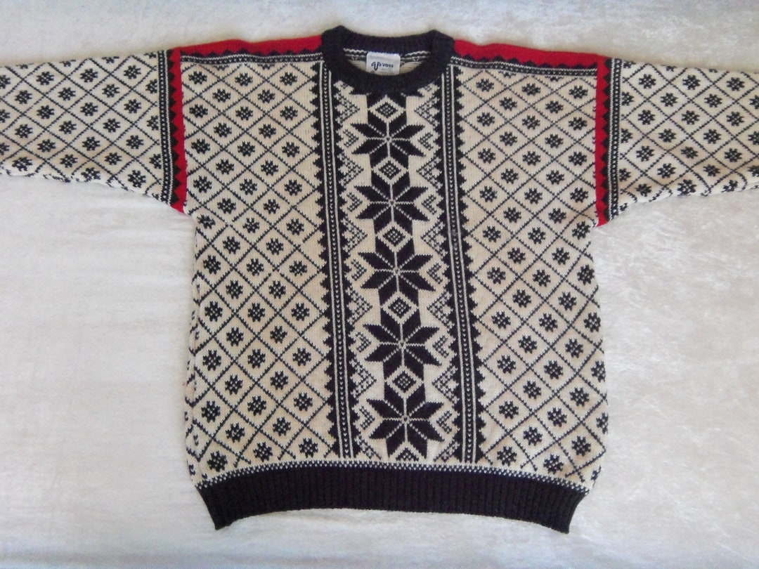Vintage VOSS Wool Sweater Norwegian Pure New Wool Nordic - Etsy
