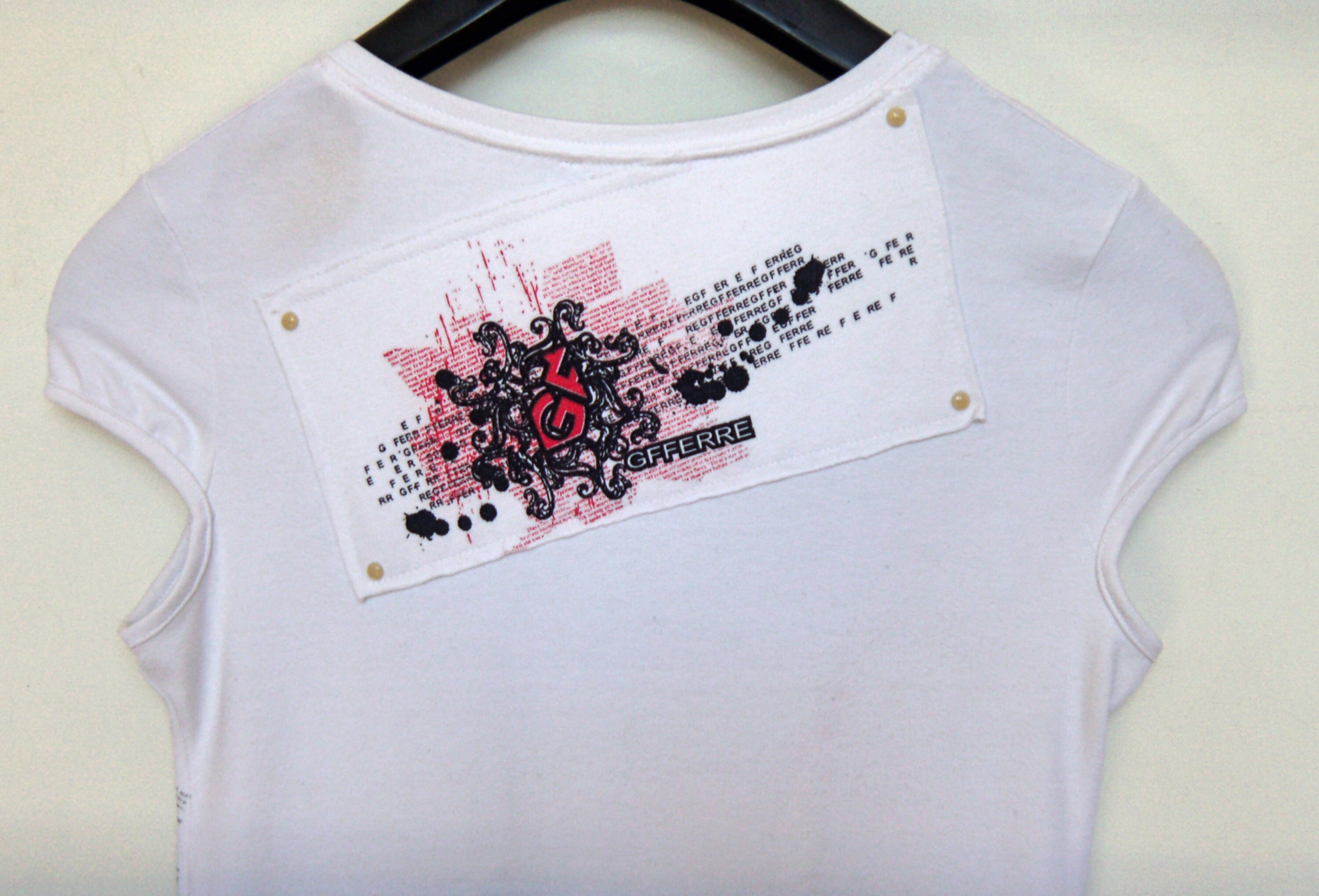 Vintage Gianfranco Ferre T-shirt: Y2K Gold Logo Tee, Size Medium 