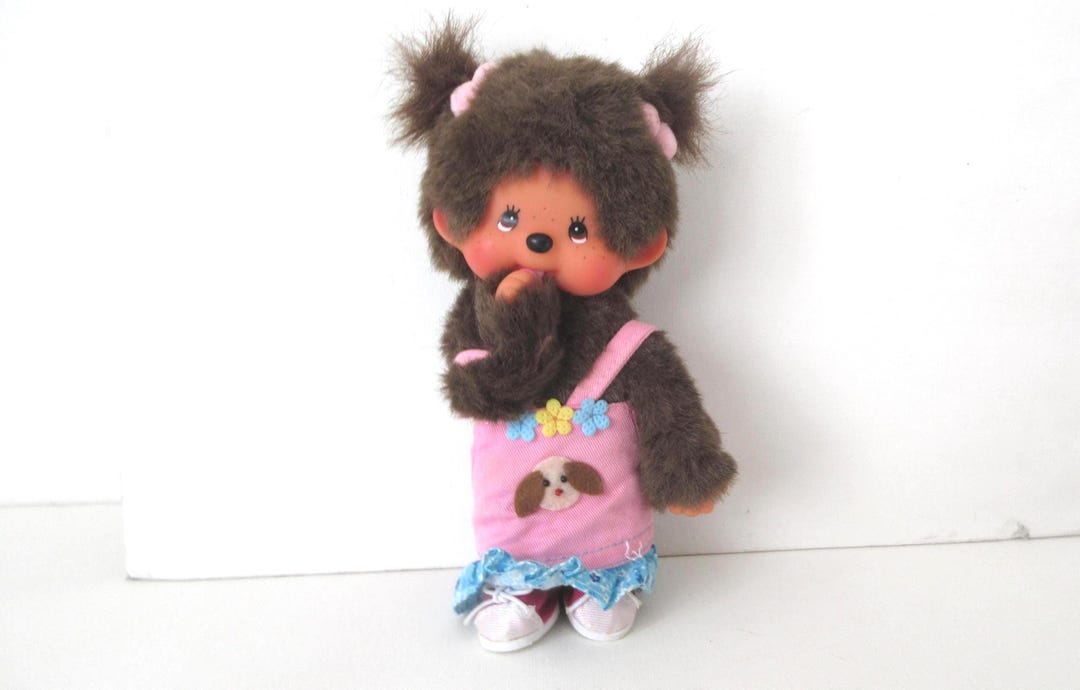 Vintage 1990s Monchhichi Doll: Sekiguchi Monkey Pacifier Sucking