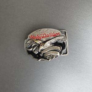 Vintage 1990s Harley Davidson Belt Buckle: Siskiyou Pewter Moto Accessory