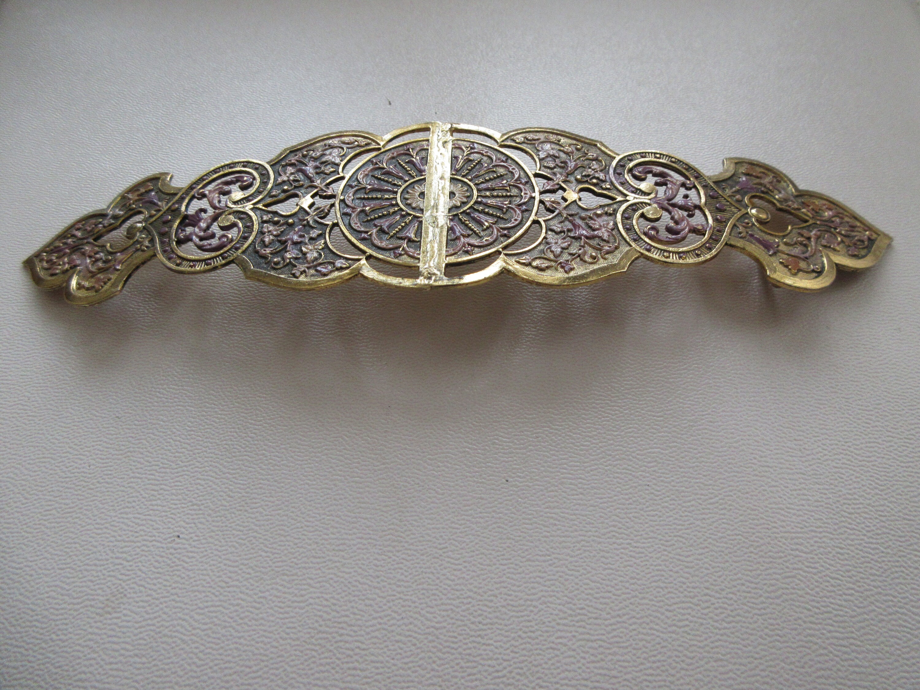 Vintage Alain Fourdraine Paris Belt Buckle: Gold Tone Art  display picture 2