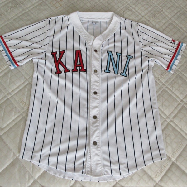 Karl Kani College Baseball Shirt White & Stripes Size Medium /M/