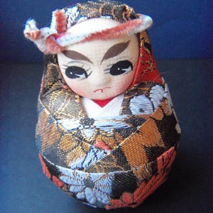 Vintage Hime DARUMA Doll, JAPANESE Onna Daruma Figure, Roly-Poly Home Decor, Bodhidharma Mascot