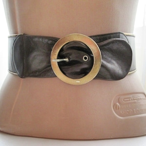 Vintage Charles Jourdan Paris Leather Belt: Brown & Gold, Astor Buckle, Made in France