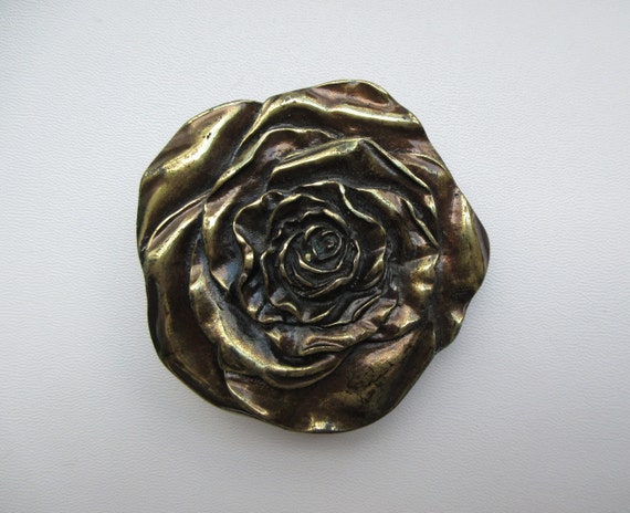 EA Brass Rose Belt Buckle Massive 