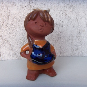 Vintage Scandinavische keramische meisje figuur stijl Lisa Larson tijdperk