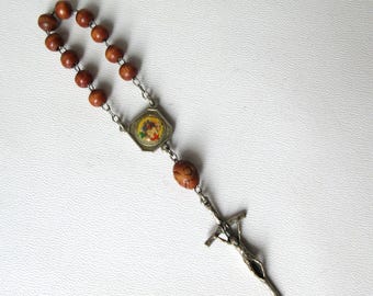 Rosario da dito vintage in legno: IUBILAEUM A.D. 2000 Ricordo del Vaticano