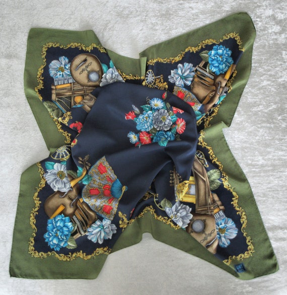 UMT COMO Silk Scarf Baroque Style Coach & Music I… - image 3