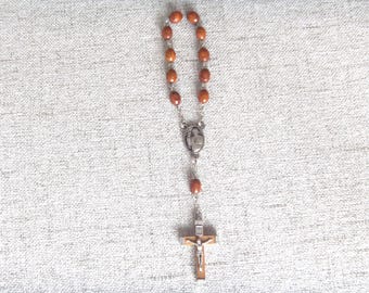 Rosario vintage del Vaticano, souvenir, coroncina per dita, decina di grani di preghiera in legno