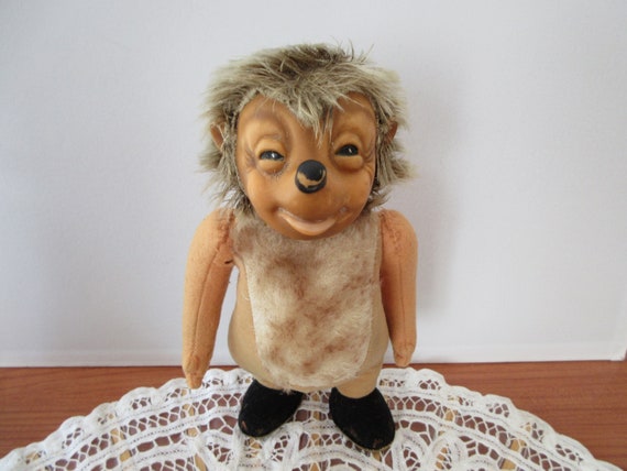 Vintage 25cm STEIFF Mecki Hedgehog Doll Toy Rubber Face Vintage 25cm STEIFF Mecki Hedgehog Doll Toy Rubber Face
