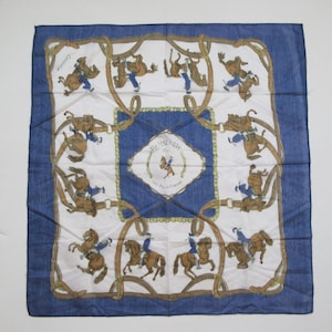 Vintage Reiter Halstuch Wien Sovenir Schal Krümmung feiner Stoff Pferd Muster von Careno