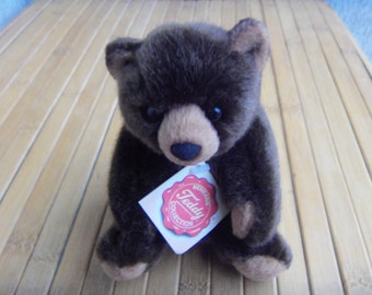 vintage HERMANN TEDDY COLLECTION Baby Bear Teddy, Jouet en peluche allemand de collection, Superbe animal en peluche, Lunette