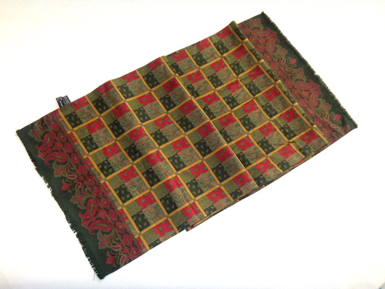 70s ERRE Silk Long Scarf Stole Paisley Pattern Bonvivant Accessory Made in Italy image 1