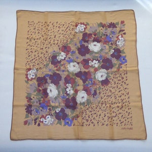 Fisba Stoffels Silk Georgette Scarf Flowers & Floral Pattern Swiss Foulard