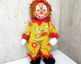 1960s Rushton Rubber Face BOZO Clown Doll: Star Creation Grotesque Decor