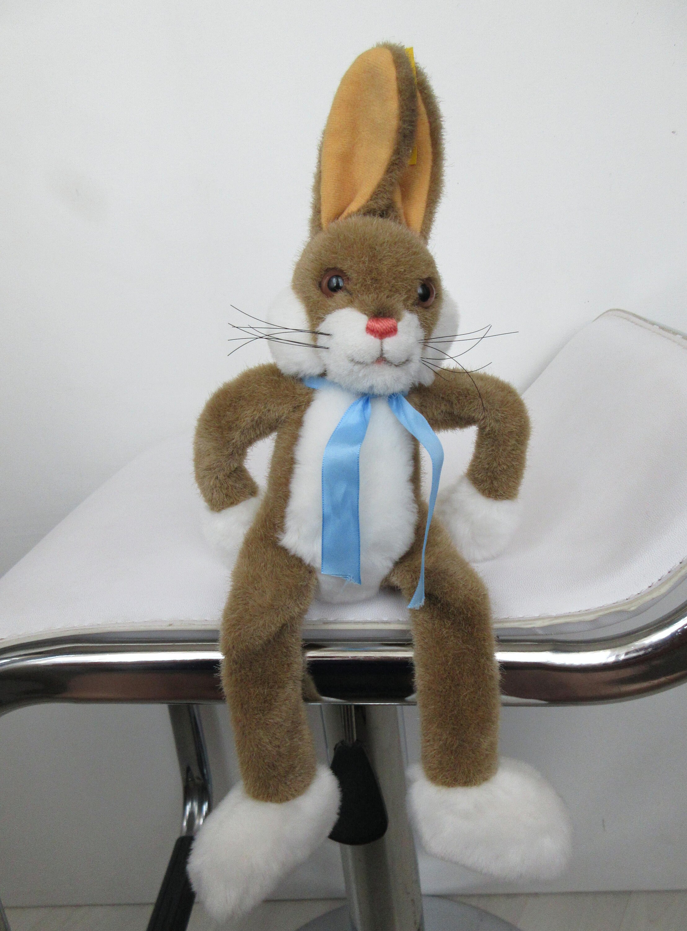 Steiff Lulac Rabbit Beige/White Floppy Bunny Dangling German 