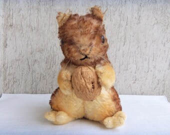 60s Vintage Steiff PERRI Squirrel Mohair West German Collectible Toy